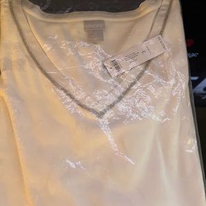 Chico’s Satin V Trim Layer T